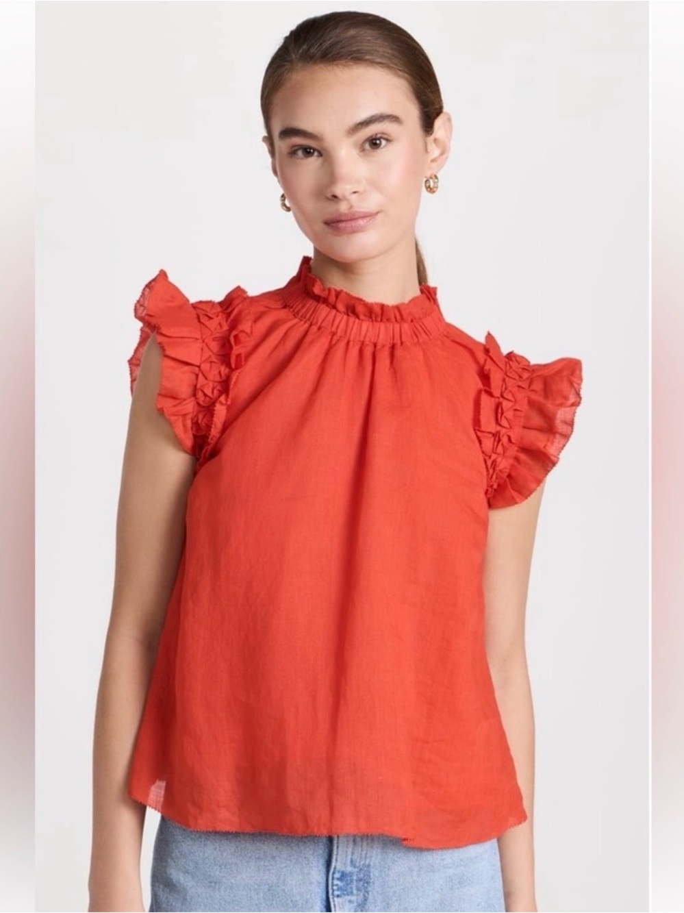 Sea New York Micah Ramie Tank Top in Poppy Medium